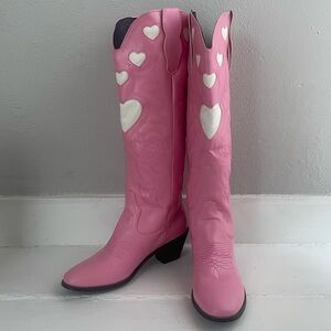 Pink Heart Cowboy Boots